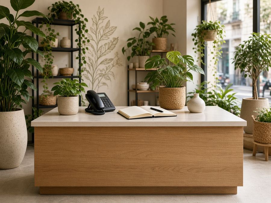 Contact desk at Faunltappe Plants in Montevideo